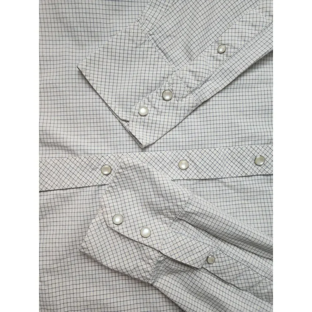 Banana Republic Men's Slim Fit M Medium Pearl Snap Checkered Western Shirt
